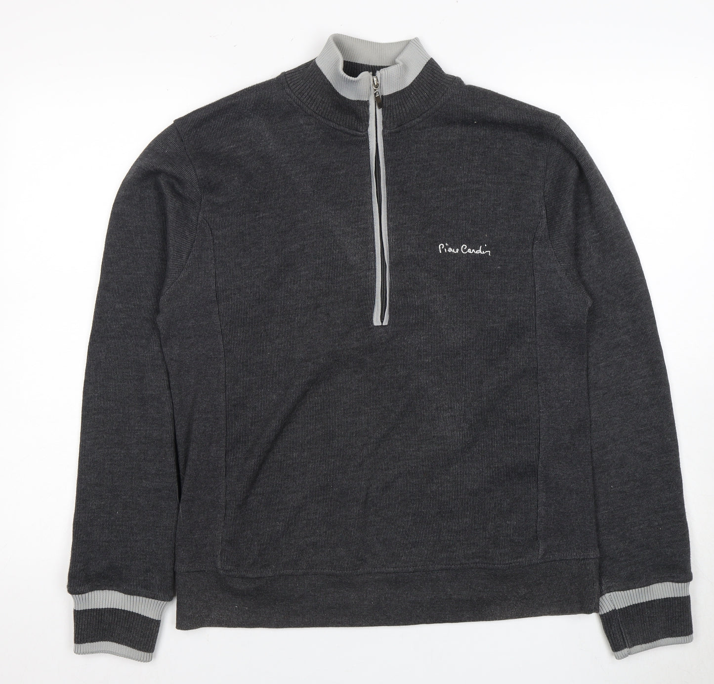 Pierre Cardin Men's Grey Full Zip Jumper, Size L