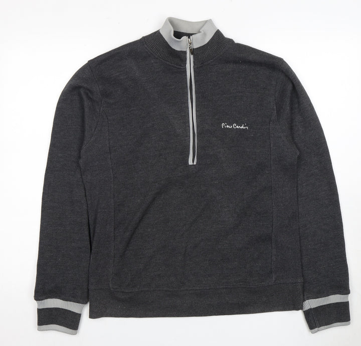 Pierre Cardin Men's Grey Full Zip Jumper, Size L