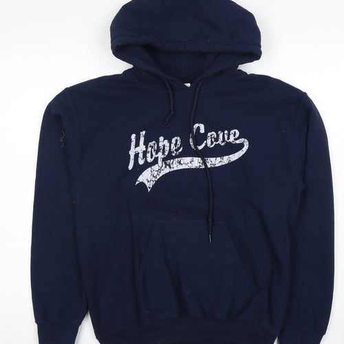 Gildan Men’s Blue Small Pullover Hoodie with Logo