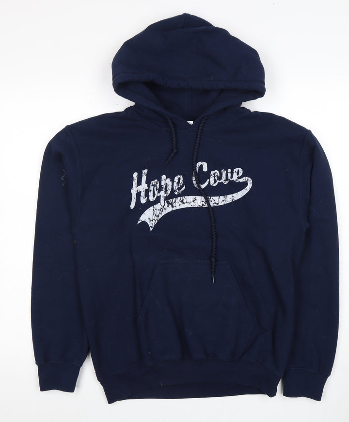 Gildan Men’s Blue Small Pullover Hoodie with Logo