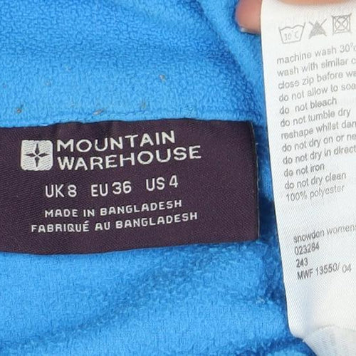 Mountain Warehouse Blue Zip Fleece, Unisex Adults Size 8