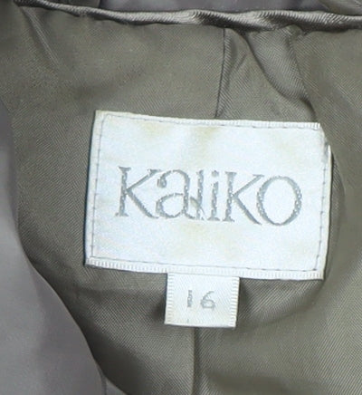Kaliko Women's Brown Mid-Length Padded Jacket Size 16