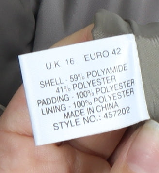 Kaliko Women's Brown Mid-Length Padded Jacket Size 16