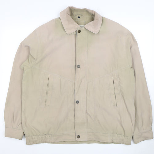 Saxon Men's Beige Basic Jacket, Size L, Collared Style