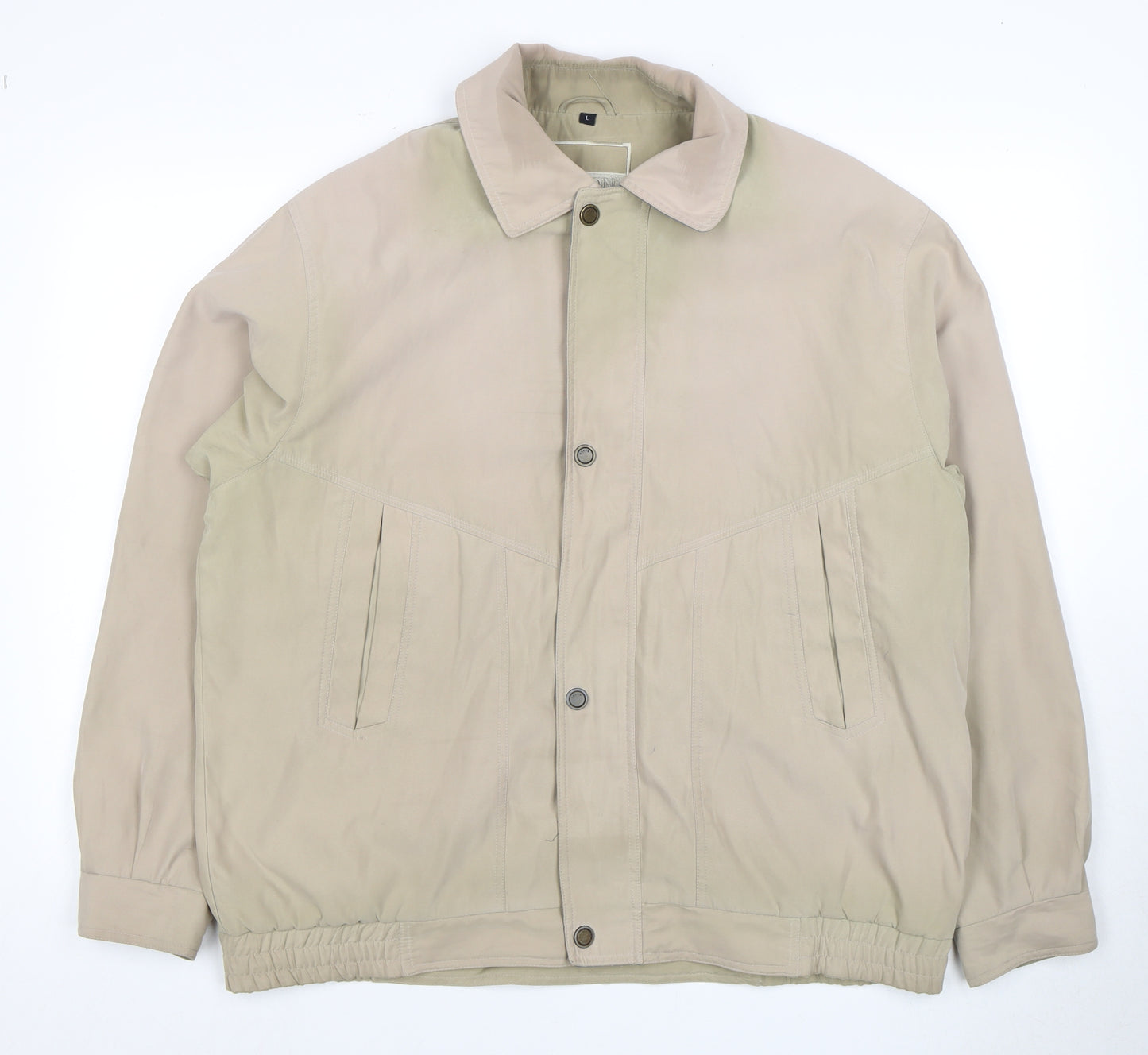 Saxon Men's Beige Basic Jacket, Size L, Collared Style