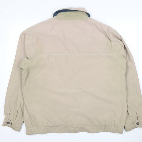 Saxon Men's Beige Basic Jacket, Size L, Collared Style