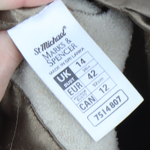 Marks and Spencer Women's Brown Parka Jacket Size 14