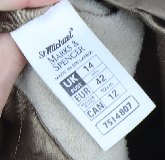 Marks and Spencer Women's Brown Parka Jacket Size 14