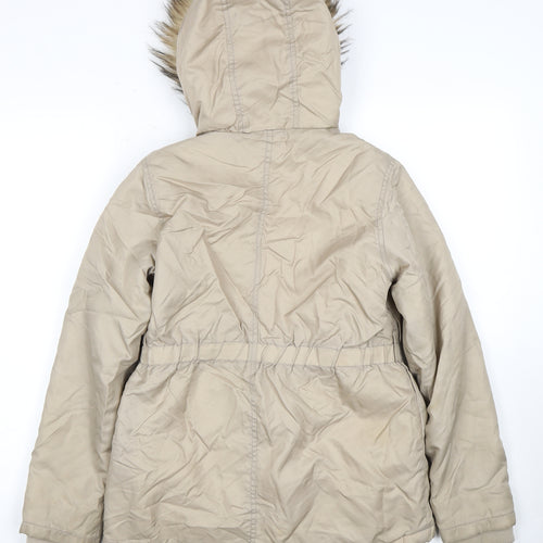 Nutmeg Girls Beige Parka Coat, Size 12-13, Hooded, Winter