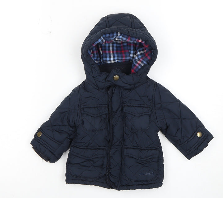 Junior J Boys Navy Quilted Puffer Jacket 3-6 Months