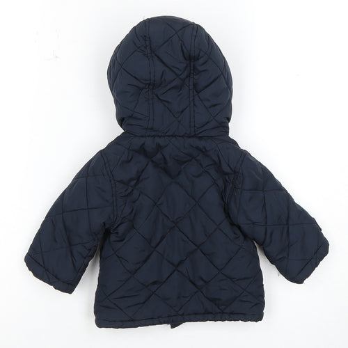 Junior J Boys Navy Quilted Puffer Jacket 3-6 Months