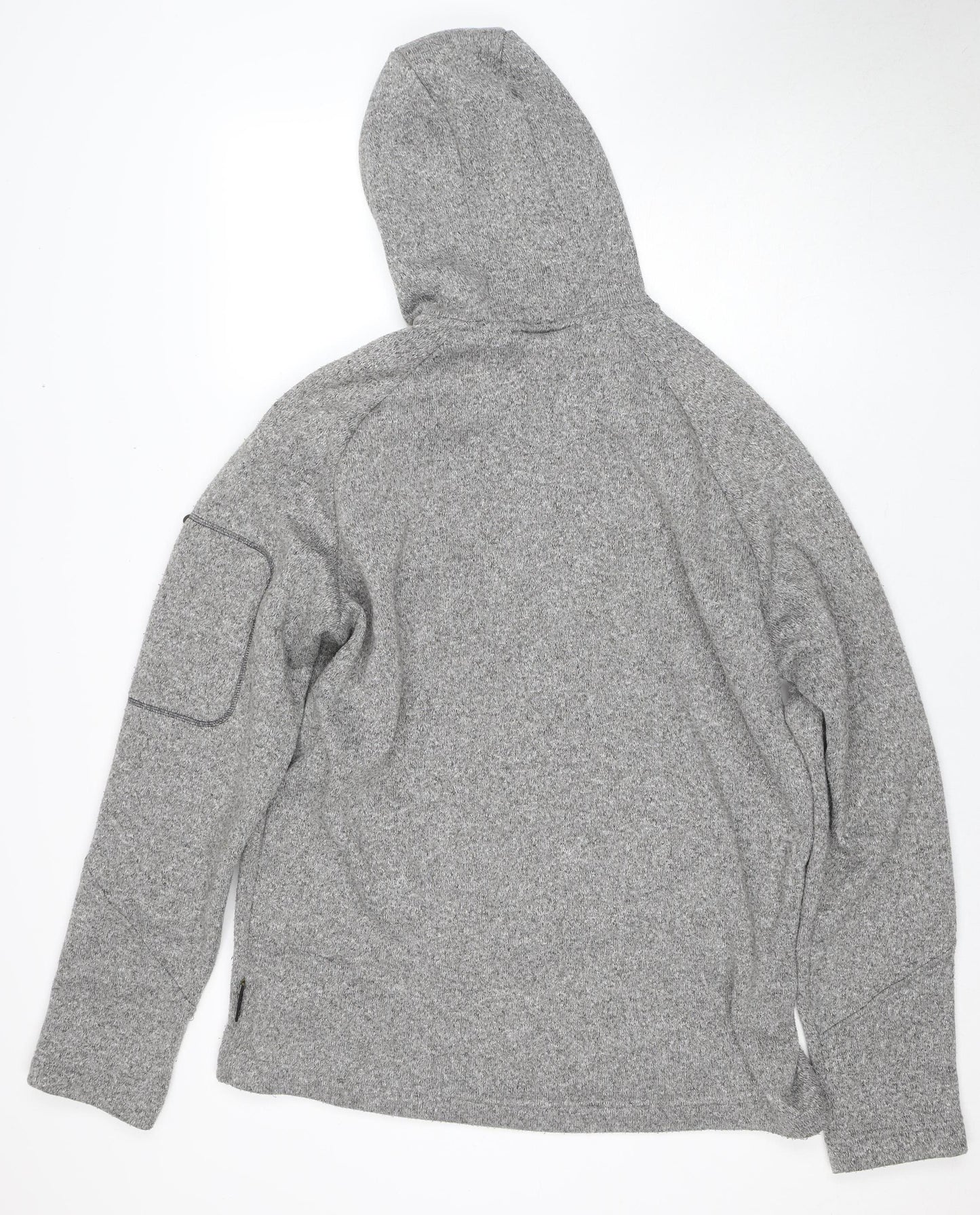 Jack Wolfskin Men's XL Grey Fleece Jacket - Hooded & Casual