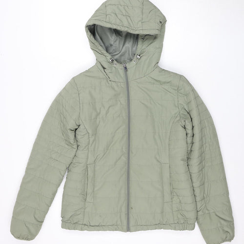 New Look Women's Green Puffer Jacket Size 10