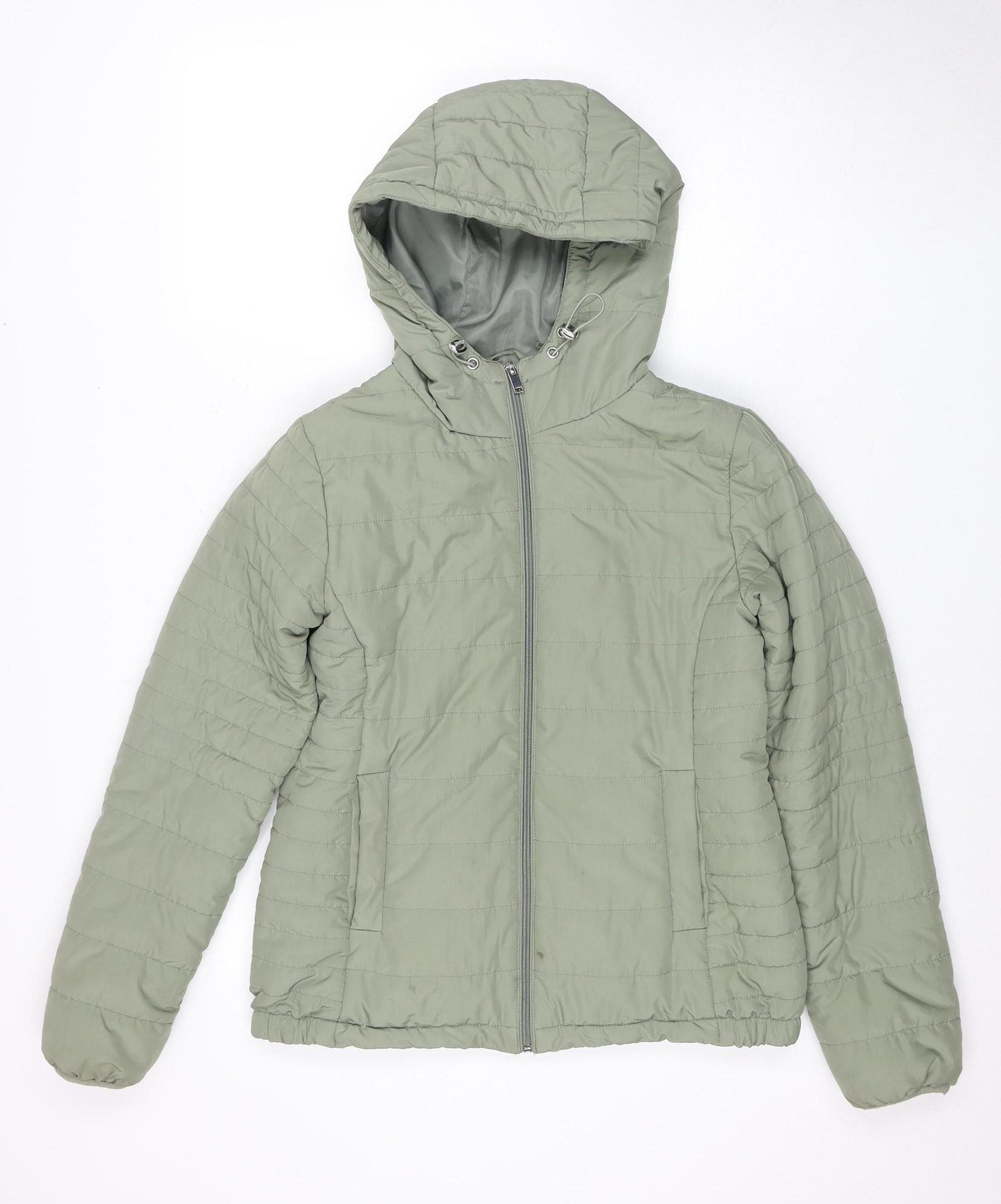 New Look Women's Green Puffer Jacket Size 10