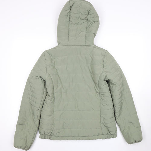New Look Women's Green Puffer Jacket Size 10