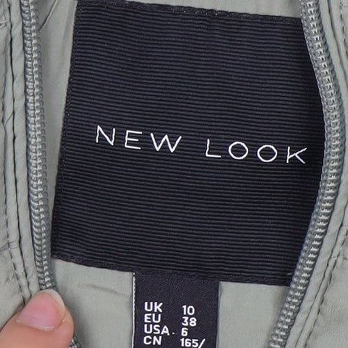 New Look Women's Green Puffer Jacket Size 10