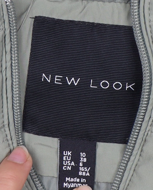 New Look Women's Green Puffer Jacket Size 10