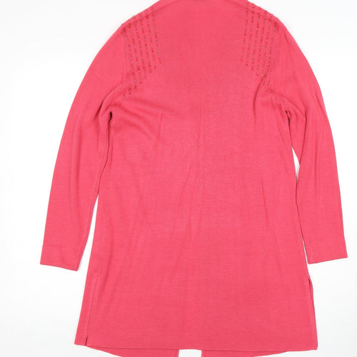 Jacques Vert Pink Cardigan, Women's S, Beaded and Buttoned