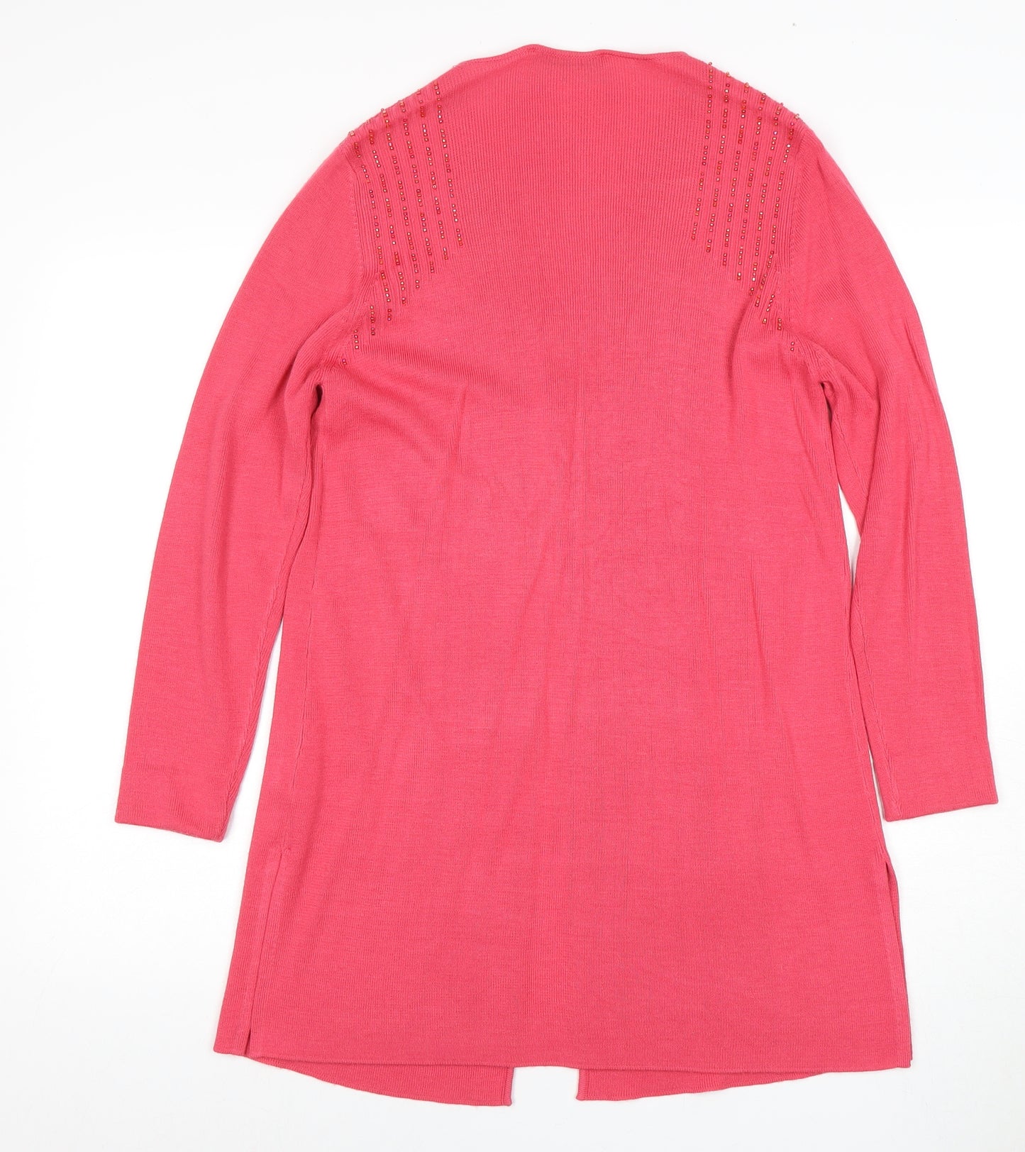 Jacques Vert Pink Cardigan, Women's S, Beaded and Buttoned