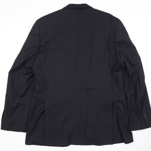 Dehavilland Men's Black Striped Wool Jacket 44R