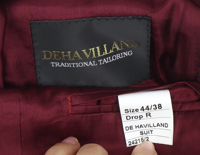 Dehavilland Men's Black Striped Wool Jacket 44R