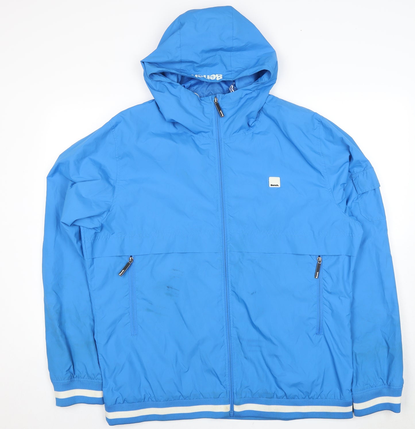 Bench Men's Blue 2XL Windbreaker Jacket Casual Hooded