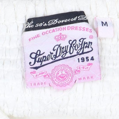 Superdry Women's White A-Line Strapless Dress M