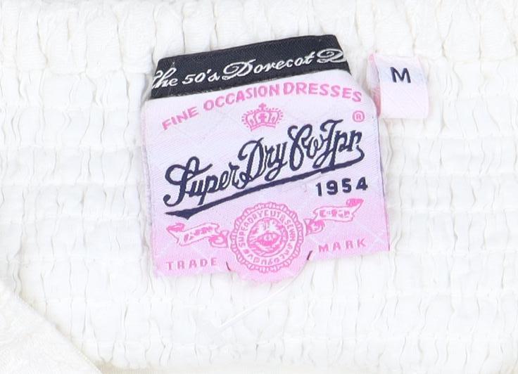 Superdry Women's White A-Line Strapless Dress M