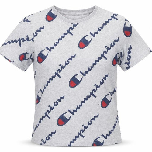 Champion Boys Grey Logo T-Shirt, Short Sleeve, Size 1