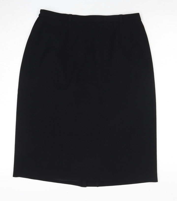 Viyella Black Pencil Skirt, Petites Size 14, Women's Formal