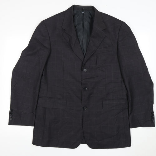 Moss Men's Black Check Blazer, Size 40, Regular