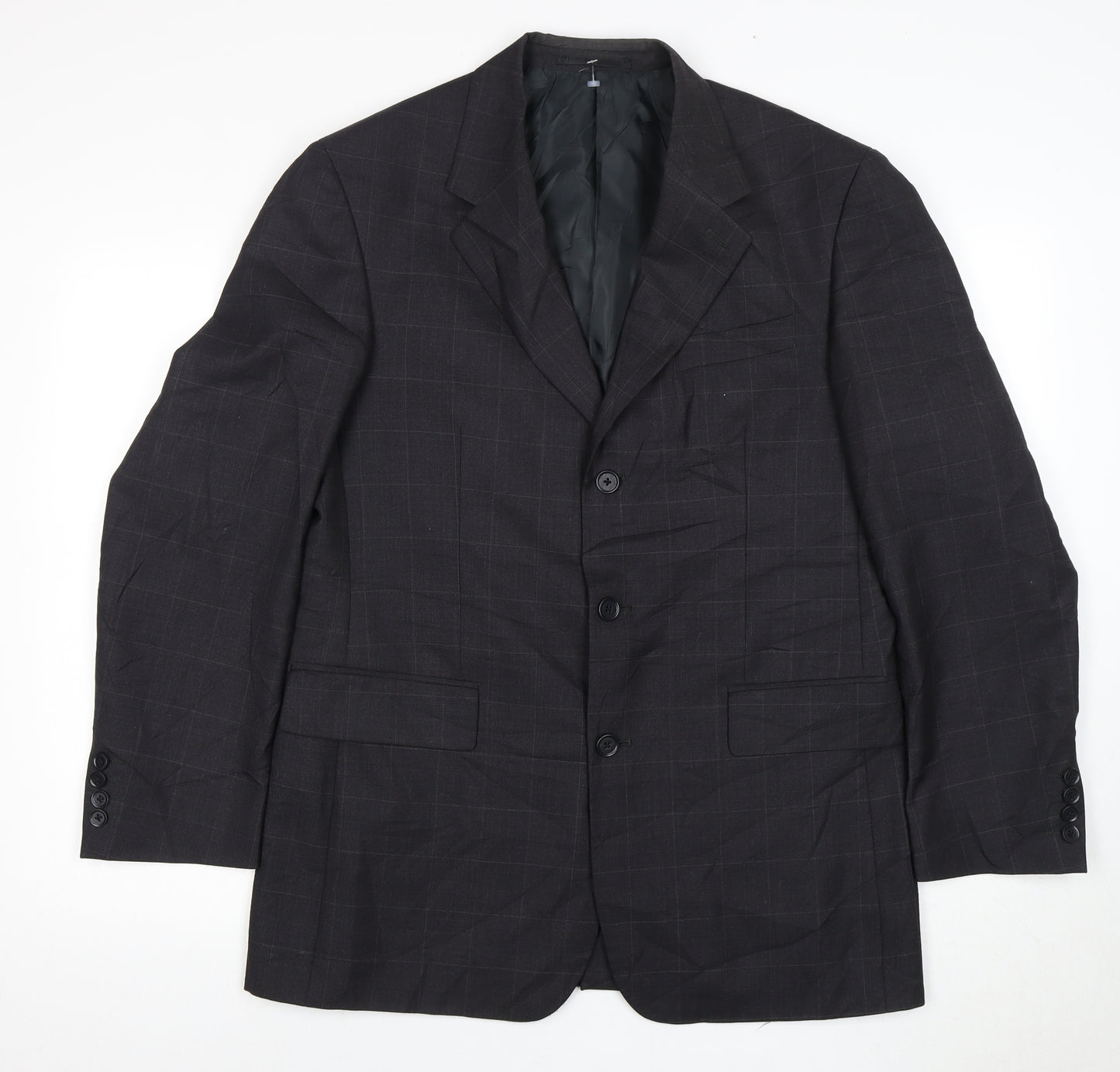 Moss Men's Black Check Blazer, Size 40, Regular