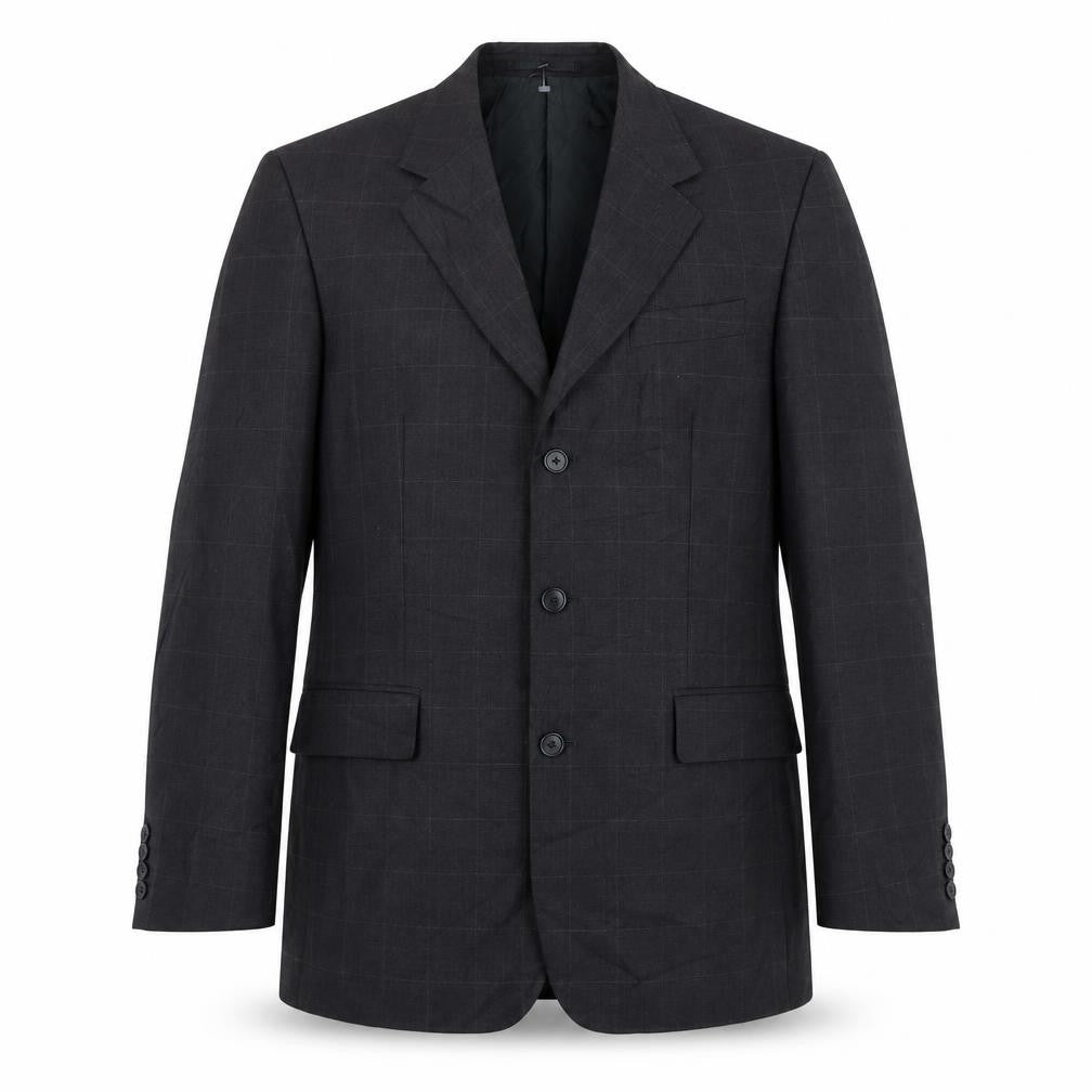 Front view of Moss Men's Black Check Blazer, size 40, Regular