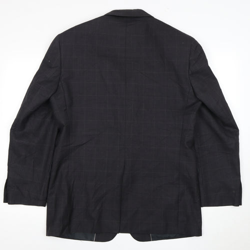 Moss Men's Black Check Blazer, Size 40, Regular