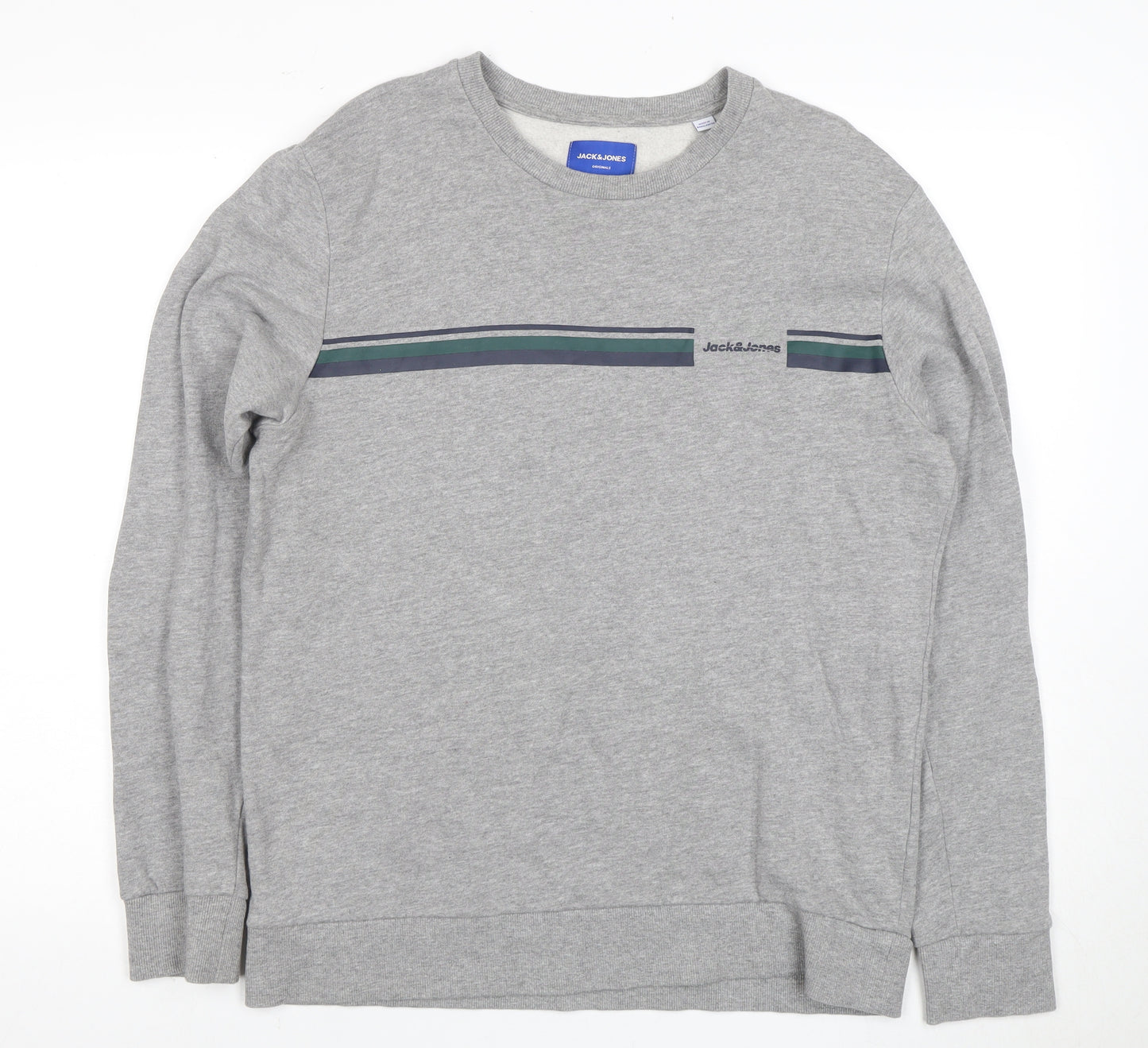 Jack & Jones Men's Grey Graphic Sweatshirt L