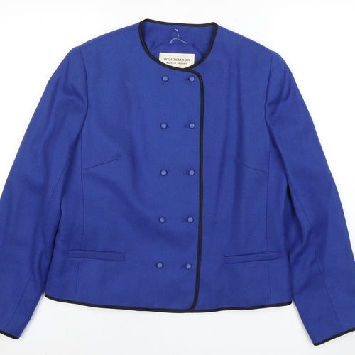 Windsmoor Women's Blue Wool Blend Suit Jacket Size 14