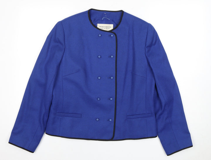 Windsmoor Women's Blue Wool Blend Suit Jacket Size 14
