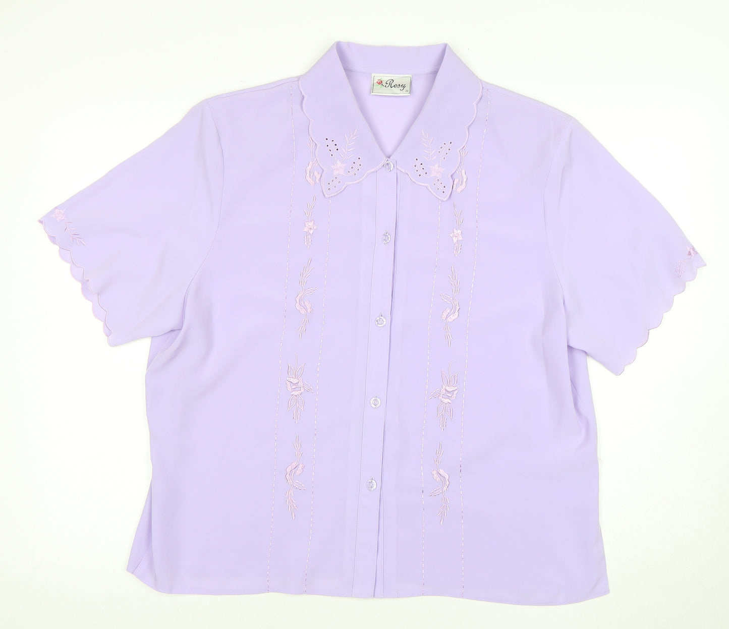 Rosy Women's Purple Embroidered Blouse Size 12