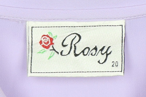 Rosy Women's Purple Embroidered Blouse Size 12