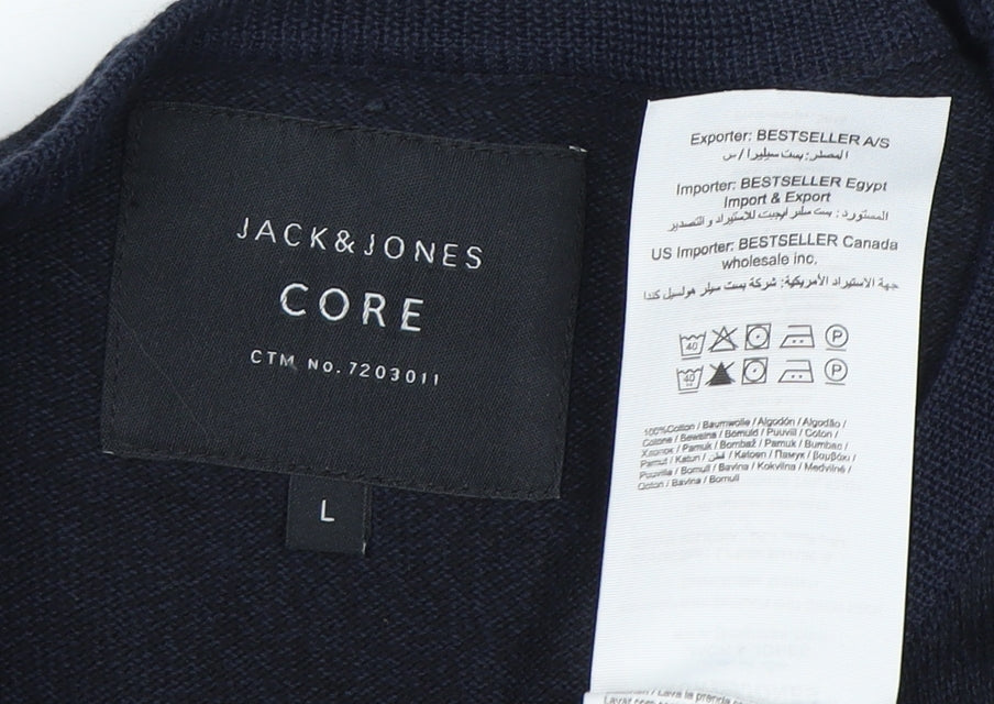 Jack & Jones Men's Black Long Sleeve T-Shirt L