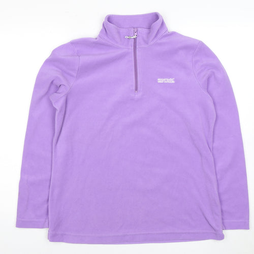 Regatta Women's Purple Fleece 1/4 Zip Sweatshirt Size 14