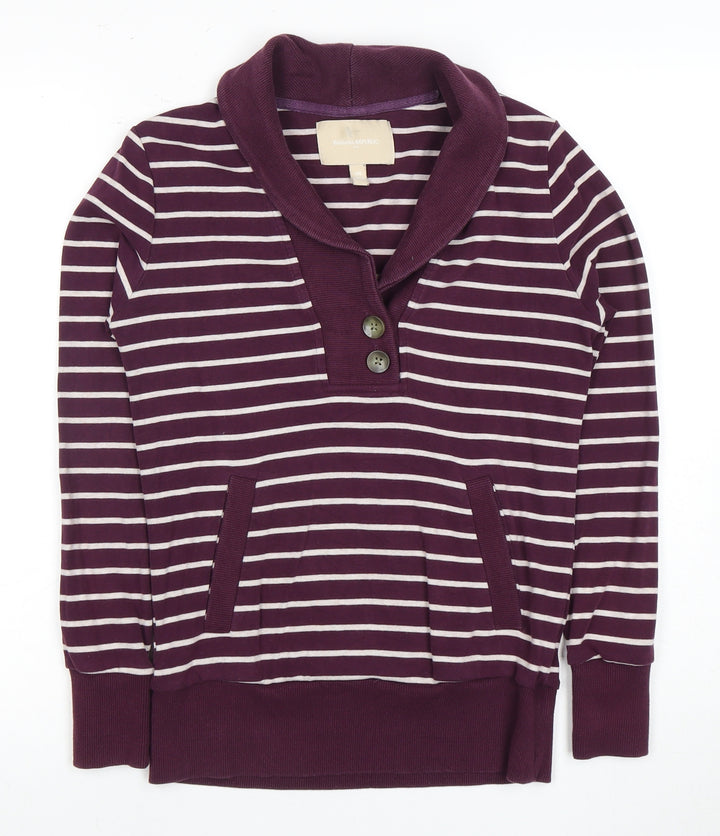 Banana Republic Henley Purple Striped Women's XS Sweatshirt
