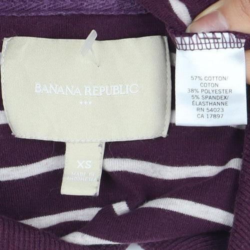 Banana Republic Henley Purple Striped Women's XS Sweatshirt