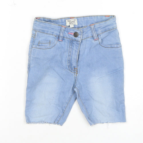 Original Penguin Girls Blue Denim Cut-Off Shorts 6-7 Y
