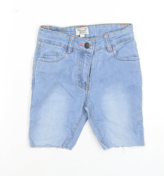 Original Penguin Girls Blue Denim Cut-Off Shorts 6-7 Y