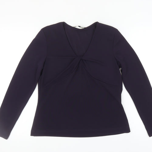 Bianca Women's Black Long Sleeve V-Neck Top Size 12