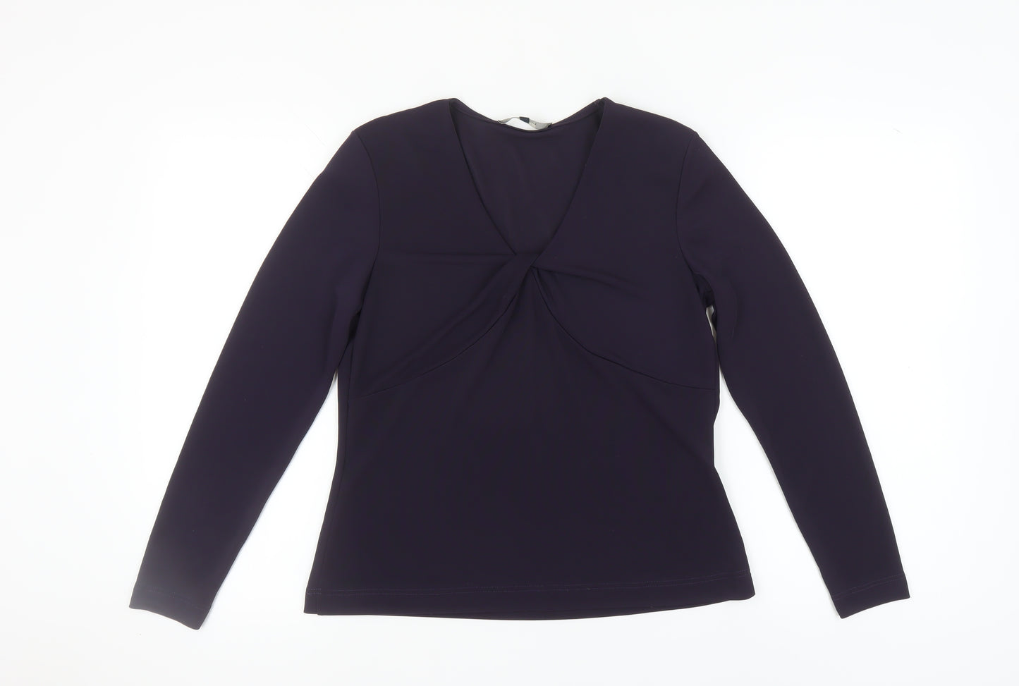 Bianca Women's Black Long Sleeve V-Neck Top Size 12