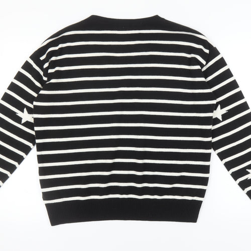 Marks and Spencer Women's V-Neck Black Jumper, Size 16