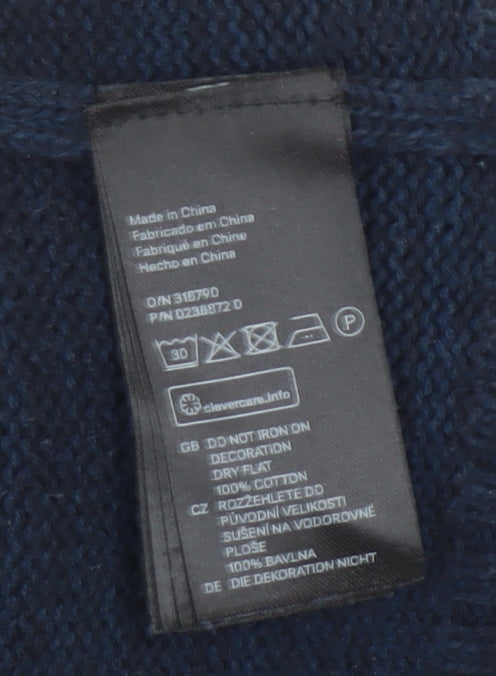 H&M Men's Blue Pullover Jumper M - Casual Style