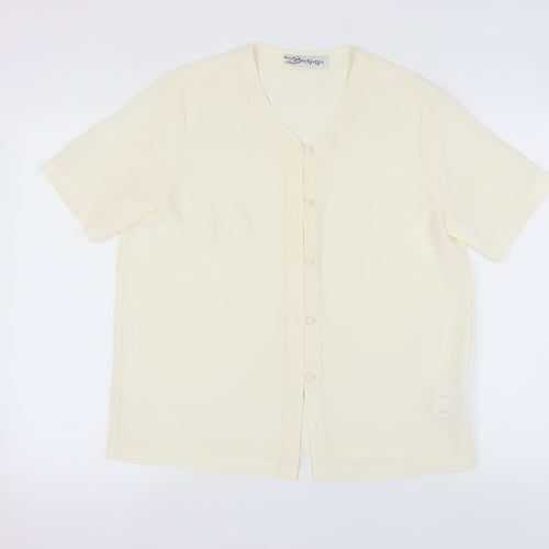 Berkertex Women's Ivory Button-Up Shirt, Size 14